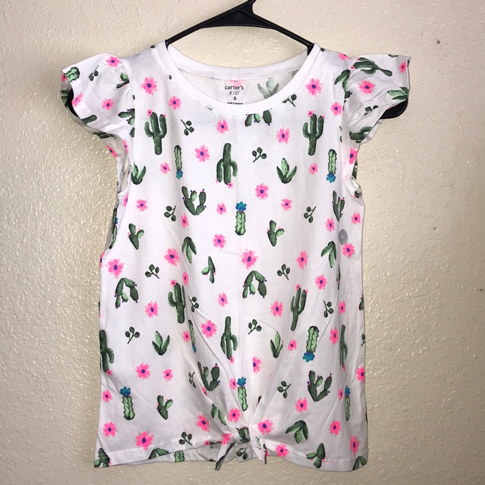 CARTER’S
 CACTUS TIE FRONT TEE/ SHORTS SET SIZE 8